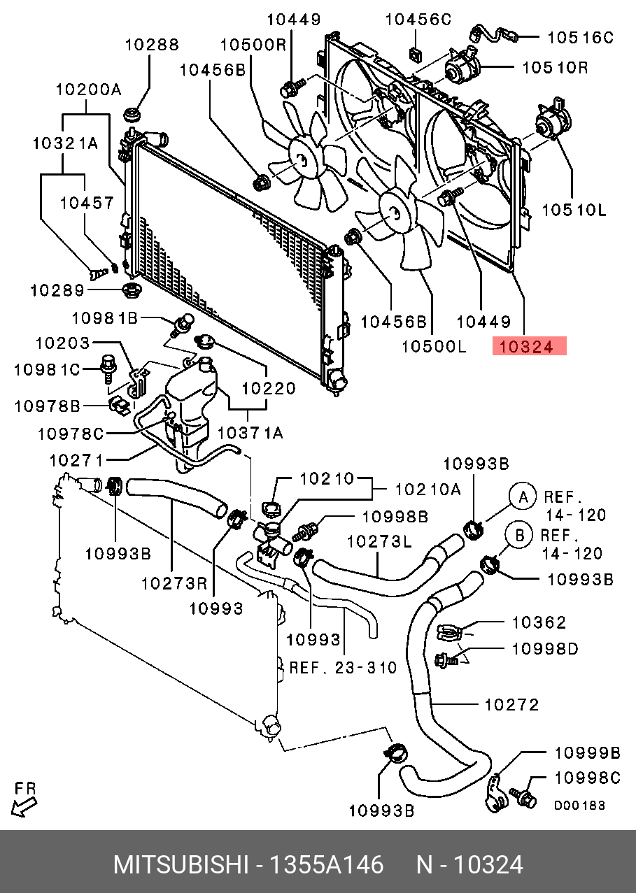 1355A146 MITSUBISHI КОЖУХ ВЕНТИЛЯТОРА