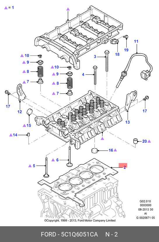 5C1Q6051CA FORD Прокладка, головка цилиндра