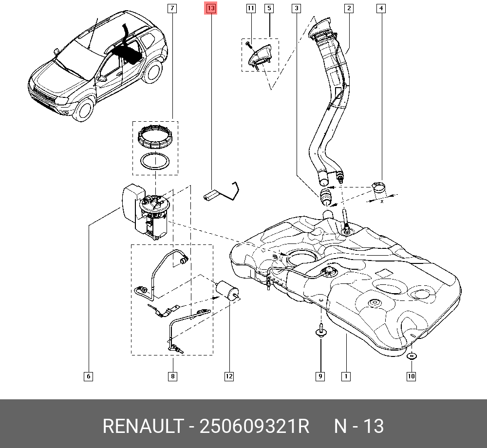 172024329R Модуль насос-датч топл RENAULT Запчасти на DRIVE2