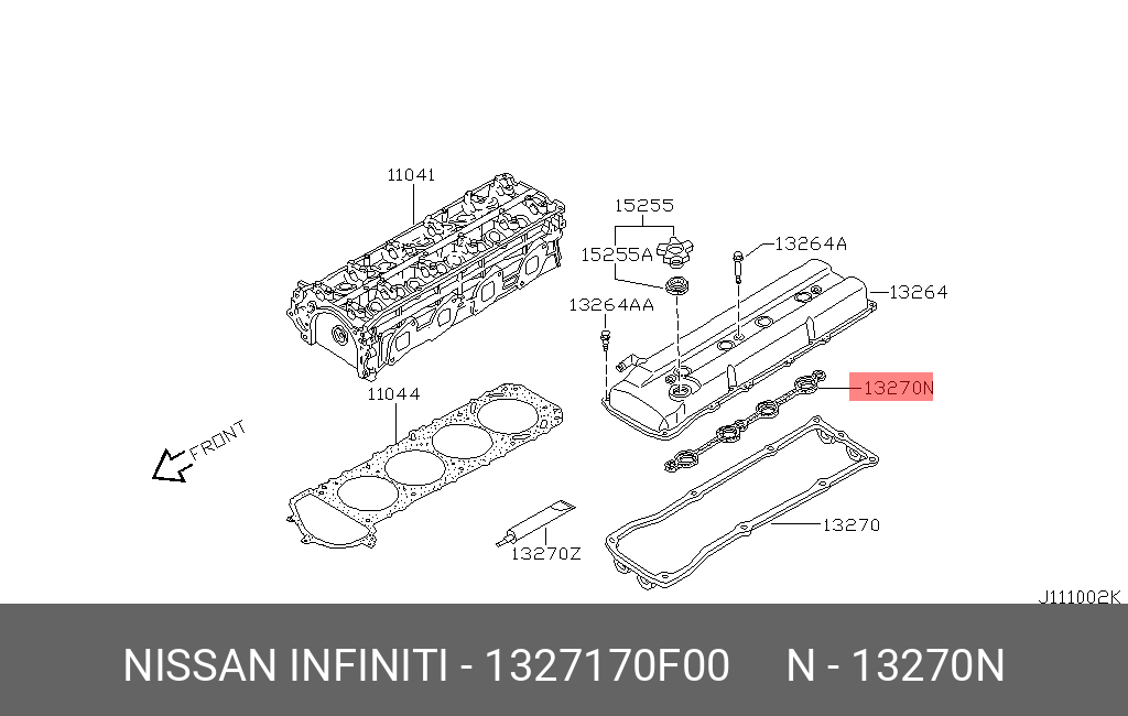 1327170F00 NISSAN ПРОКЛАДКА РЕЗИНОВАЯ