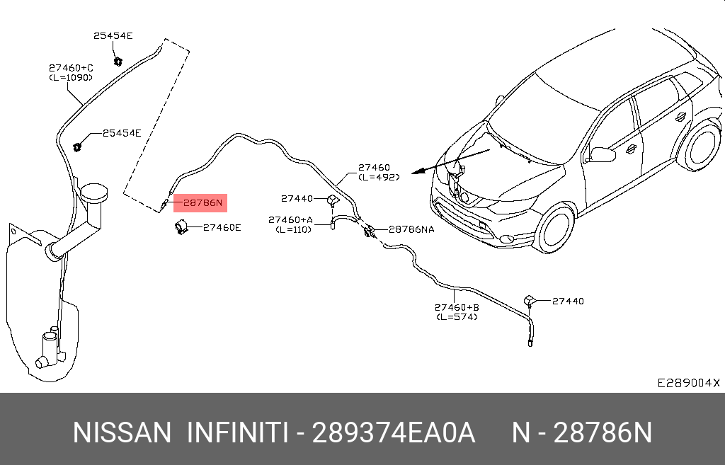 289374EA0A NISSAN ФИТИНГ ОМЫВАТЕЛЯ ФАР