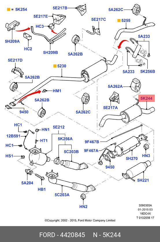 4420845 FORD Глушитель выхлопных газов конечный