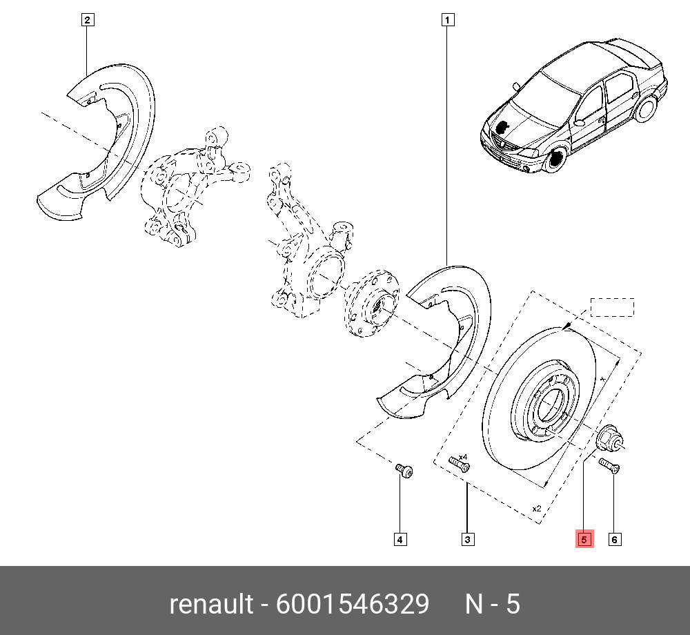 6001546329 RENAULT ECROU M20 EMB