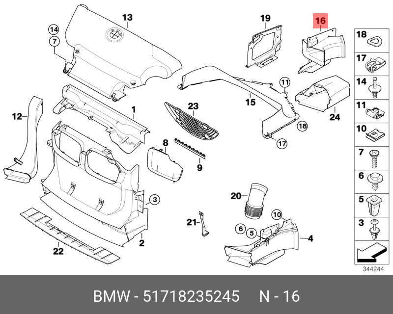 51718235245 BMW Воздуховод Л