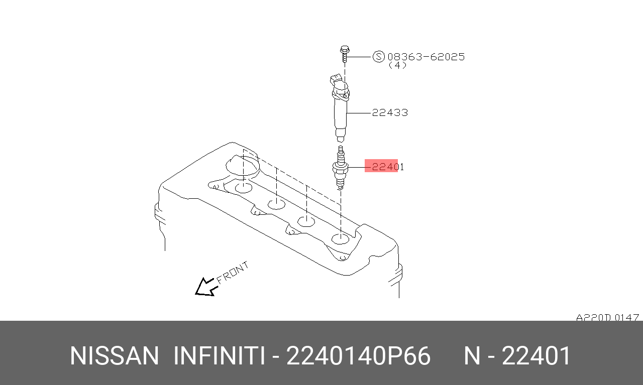 2240140P66 NISSAN Свеча зажигания