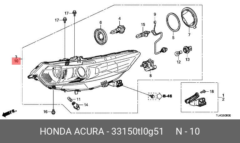 33150TL0G51 HONDA ФАРА ЛЕВАЯ