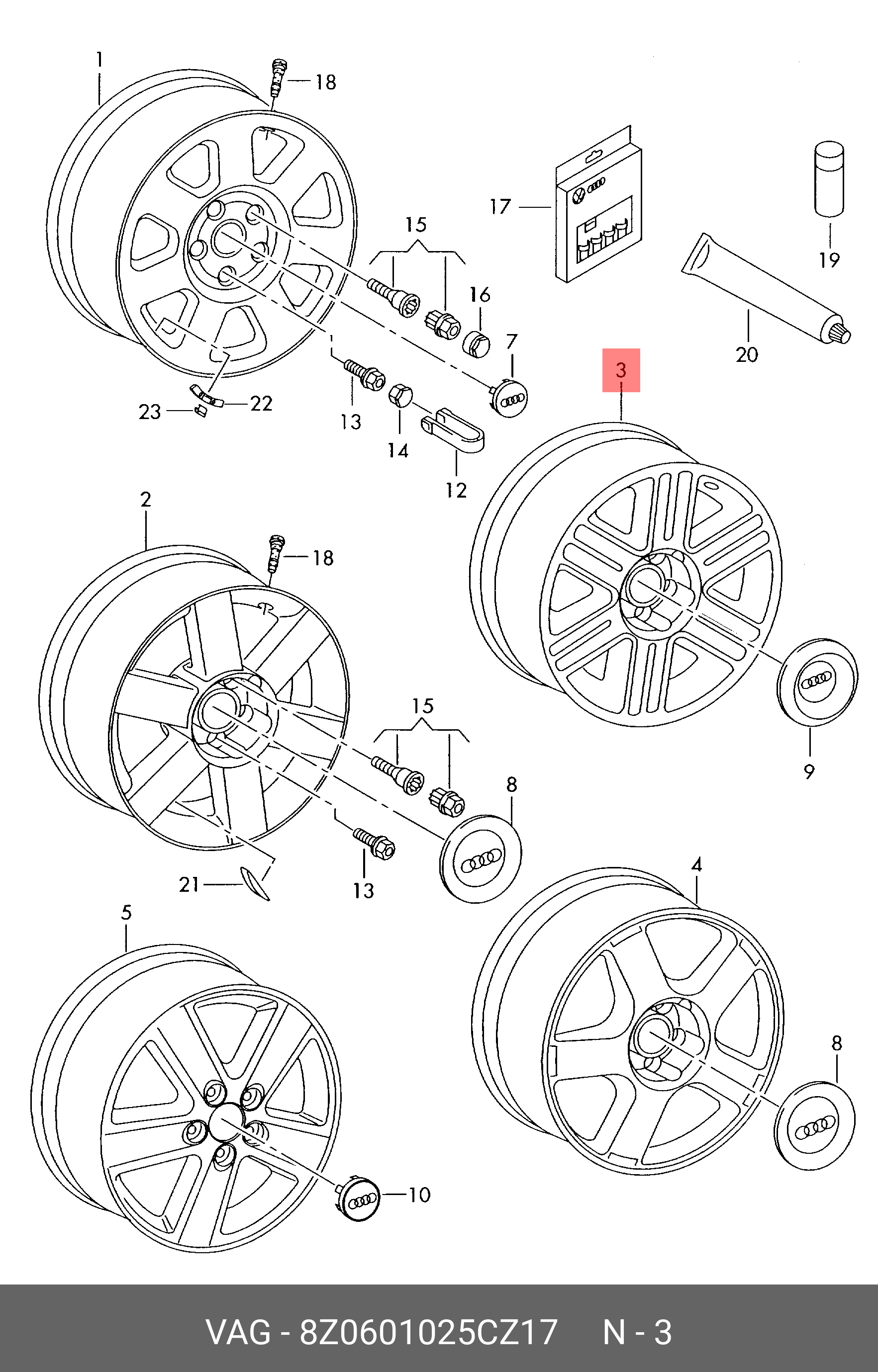 8Z0601025CZ17 VAG ДИСК АЛЮ BORBET  6JX15H2 ET36