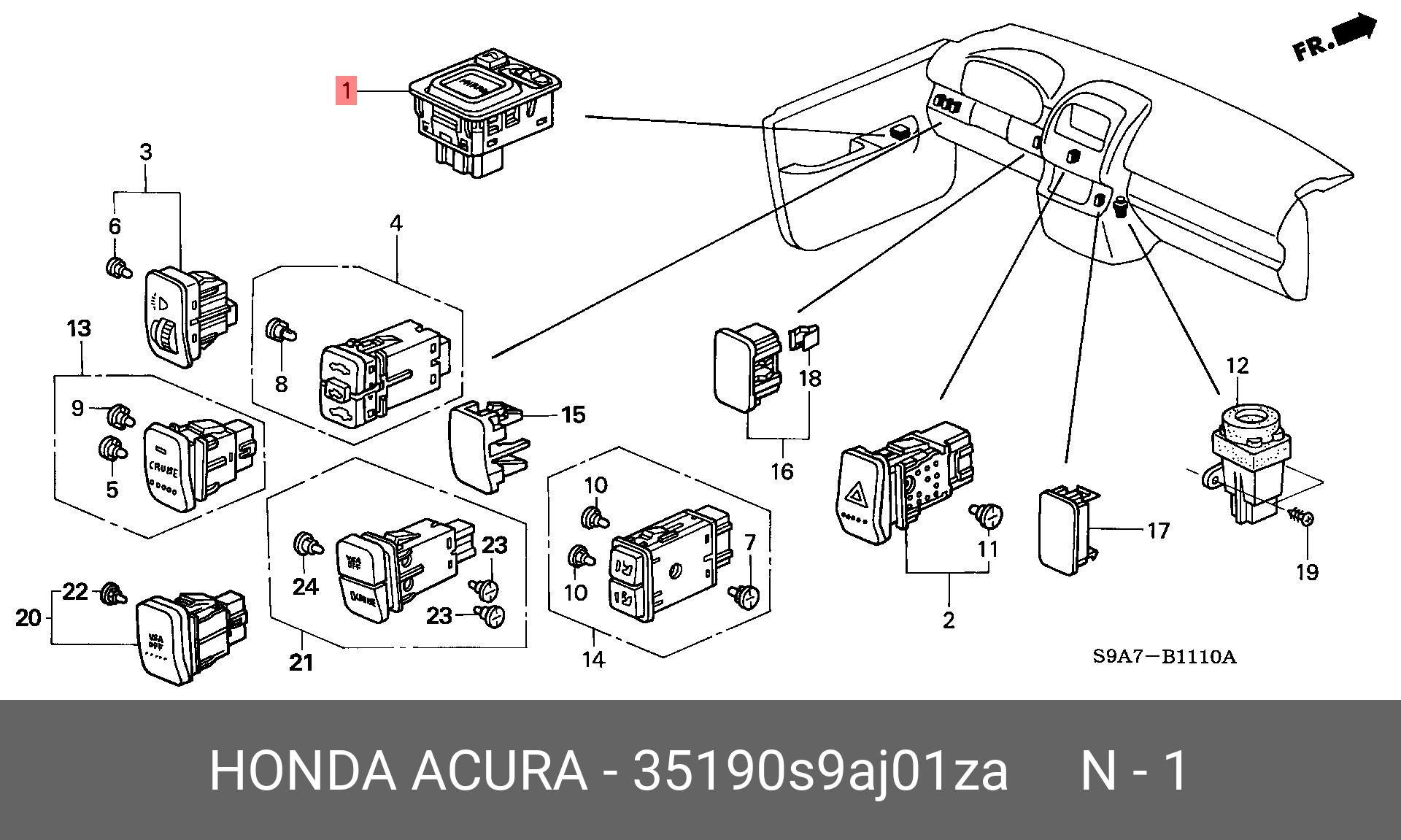 35190S9AJ01ZA HONDA 