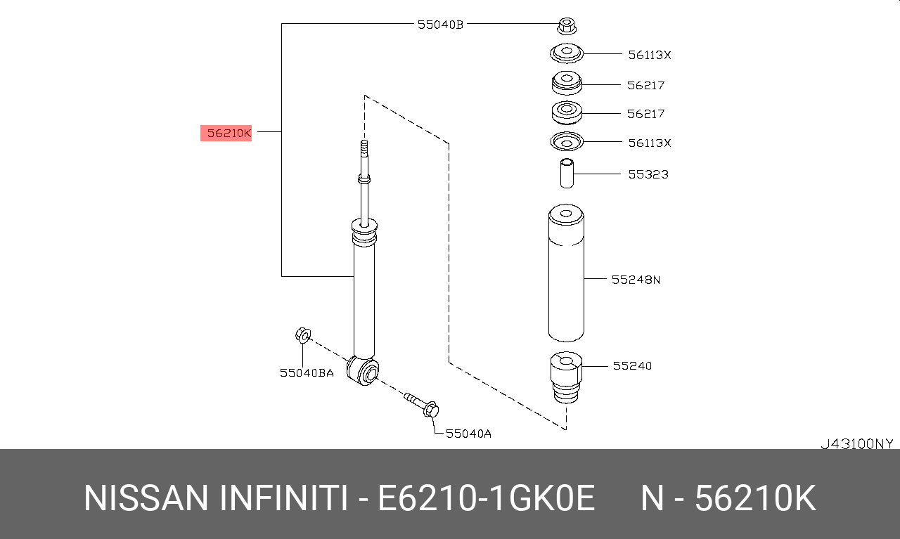 E62101GK0E NISSAN Амортизатор подвески