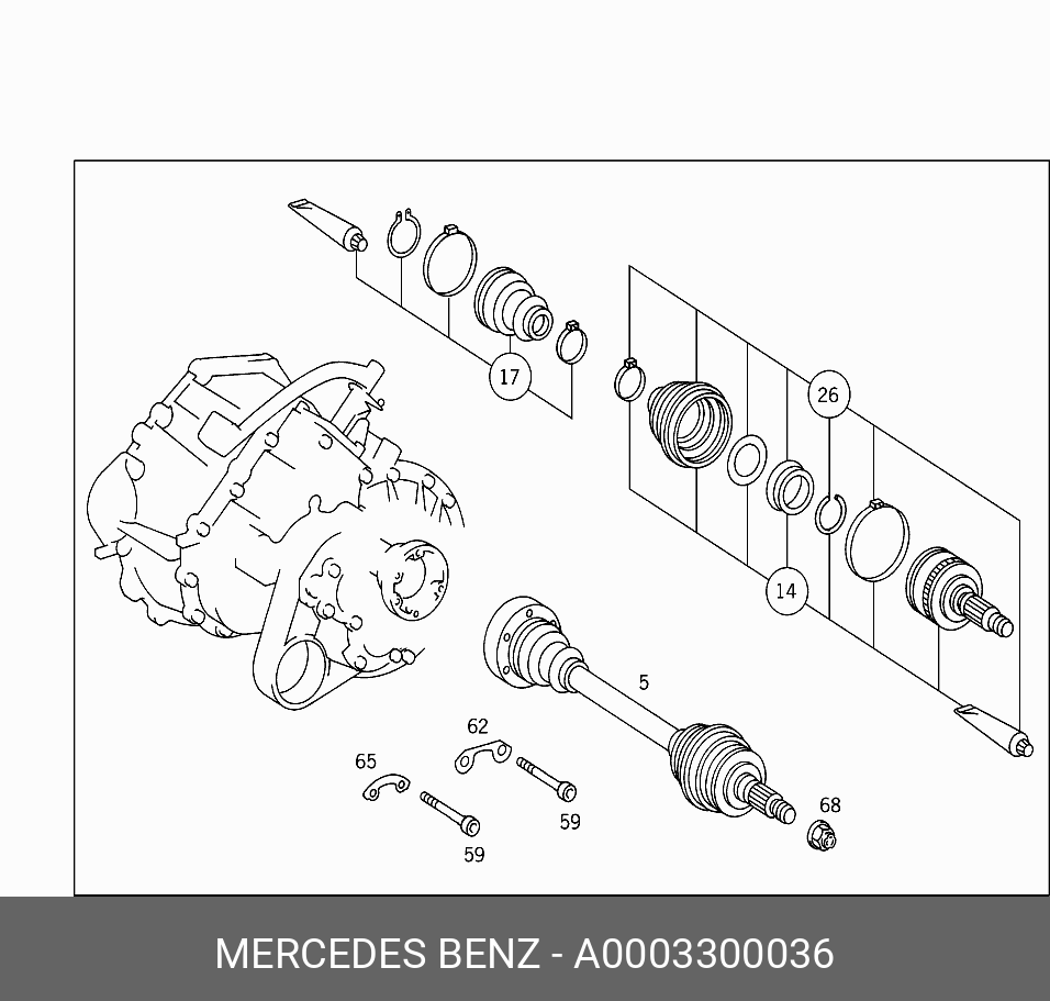 A0003300036 MERCEDES-BENZ Шарнирный комплект, приводной вал