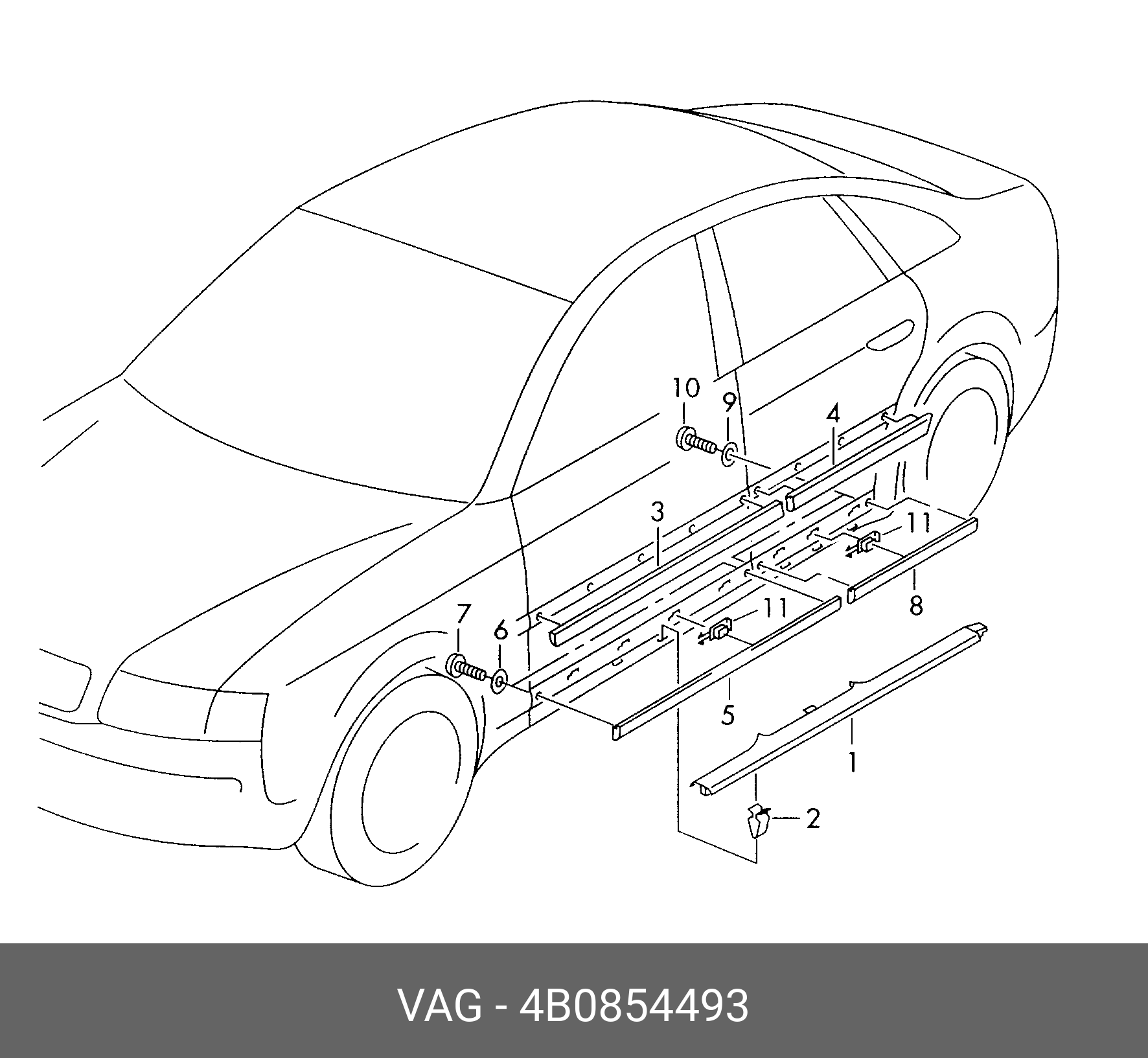 4B0854493 VAG УПЛОТНИТЕЛЬ ДЛЯ ЗАЩИТЫ ОТ ПЫЛИ