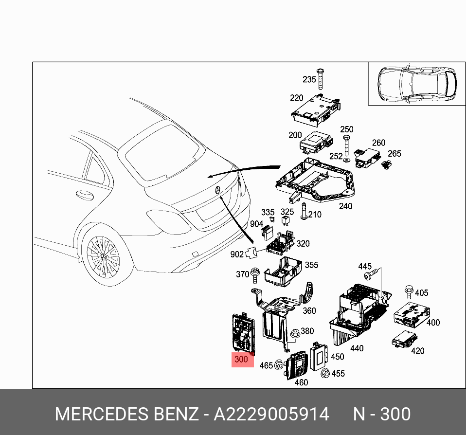 A2229005914 MERCEDES-BENZ БЛОК УПРАВЛЕНИЯ И ОБРАБОТКИ СИГНАЛОВ