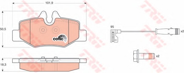GDB1601 TRW Колодки тормозные задние