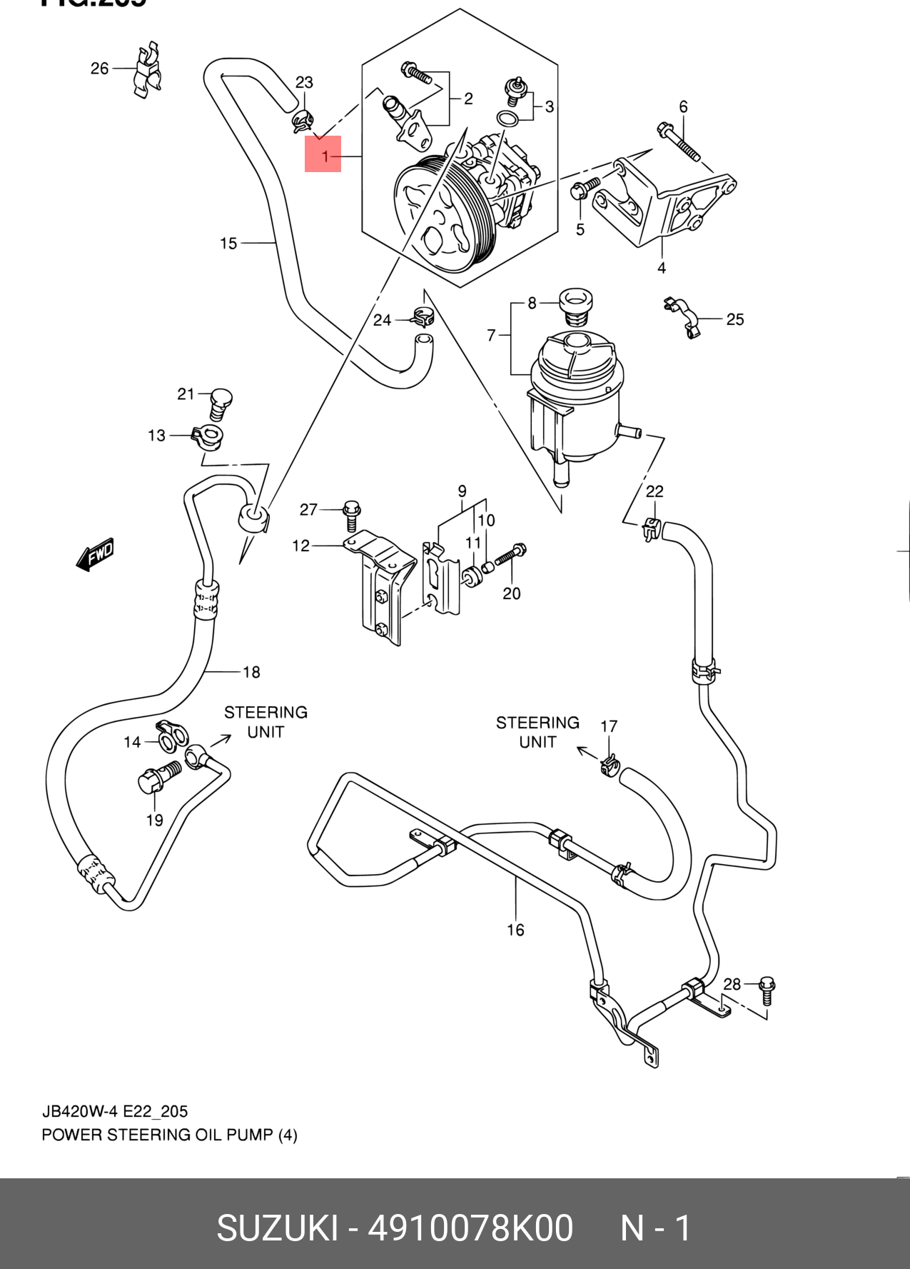 4910078K00 SUZUKI Насос гур