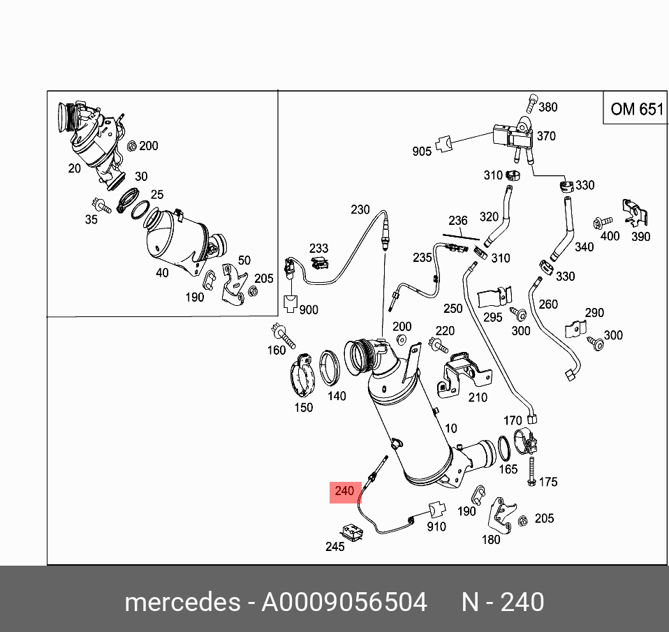 0009056504 MERCEDES-BENZ ДАТЧИК ТЕМЕПЕРАТУРЫ КАТАЛИЗАТОРА