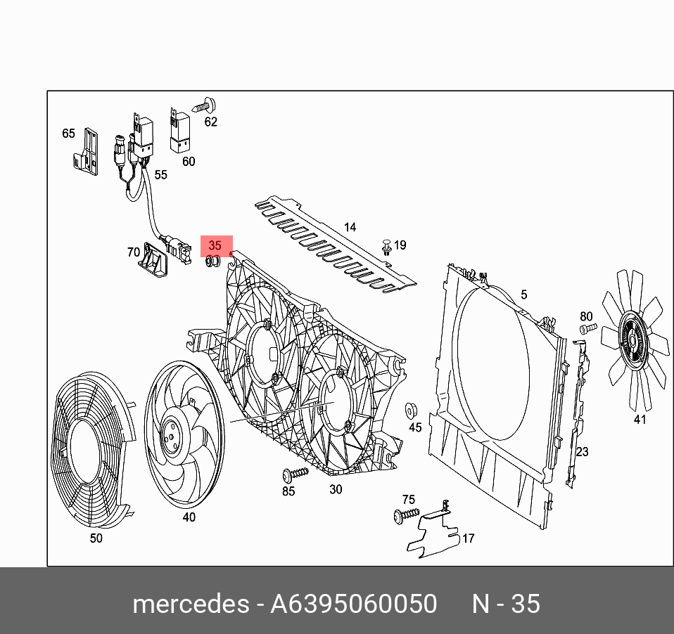 A6395060050 MERCEDES-BENZ ОПОРА ВЕНТИЛЯТОРА РАДИАТОРА