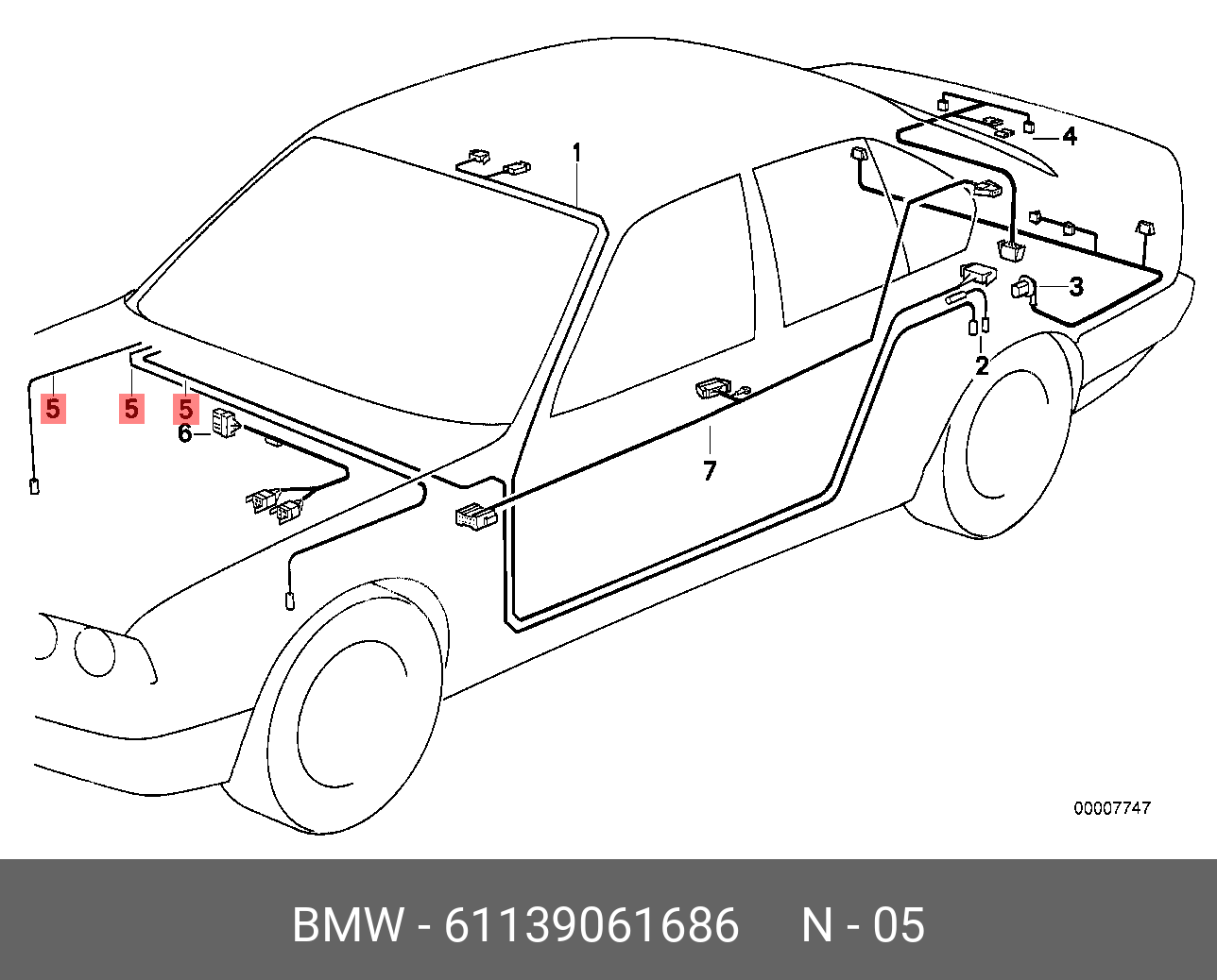 61139061686 BMW Ремонтный кабель ABS