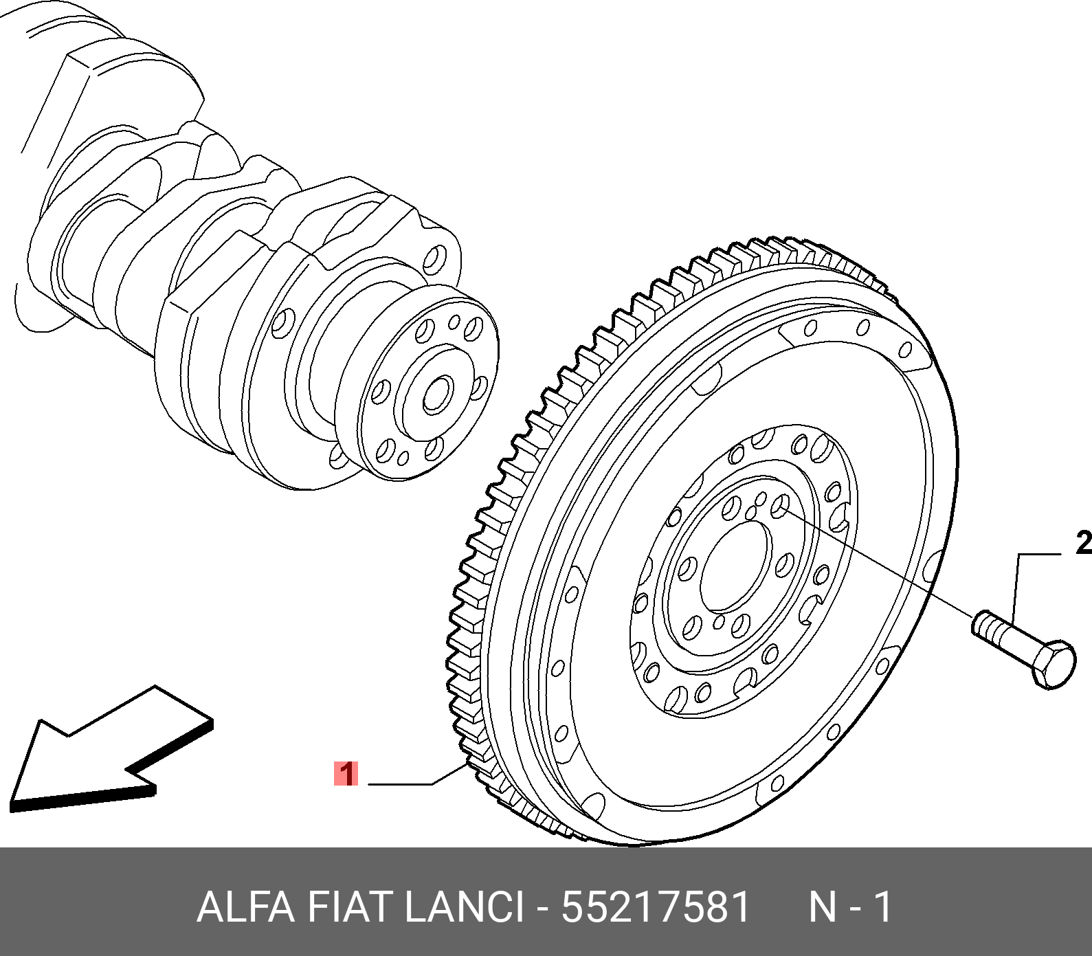 55217581 FIAT/ALFA/LANCIA Маховик