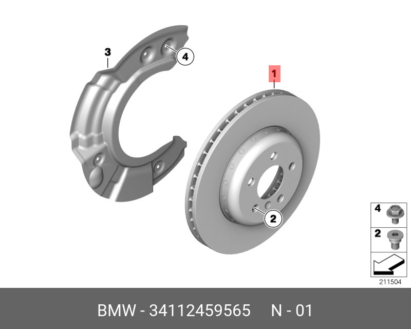 34112459565 BMW Торм.диск облегч.констр. вентилируемый