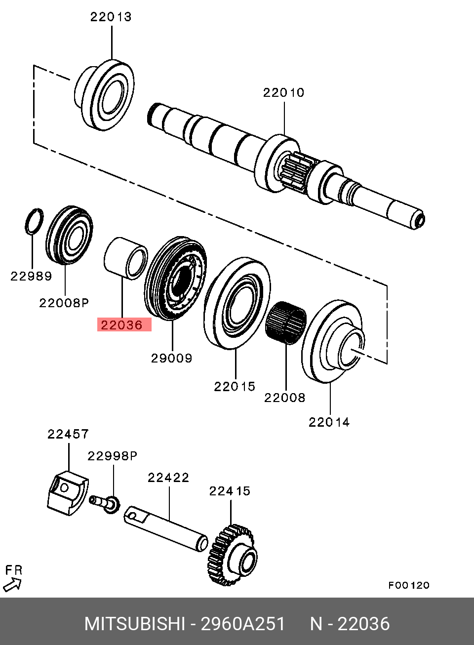 2960A251 MITSUBISHI Проставка первичного вала мкпп