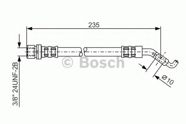 1987476207 BOSCH Шланг тормозной Bosch 1987476207 Toyota Corolla E12 1.6-2.0 02- 235mm задний