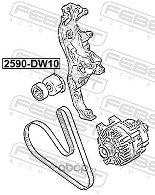 2590DW10 FEBEST Натяжитель ремня