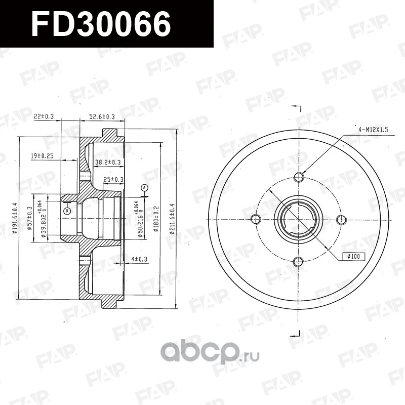 FD30066 FAP Барабан тормозной задний