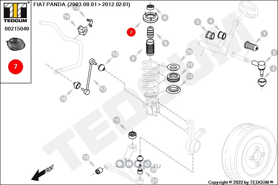 00215049 TEDGUM Опора амортизатора