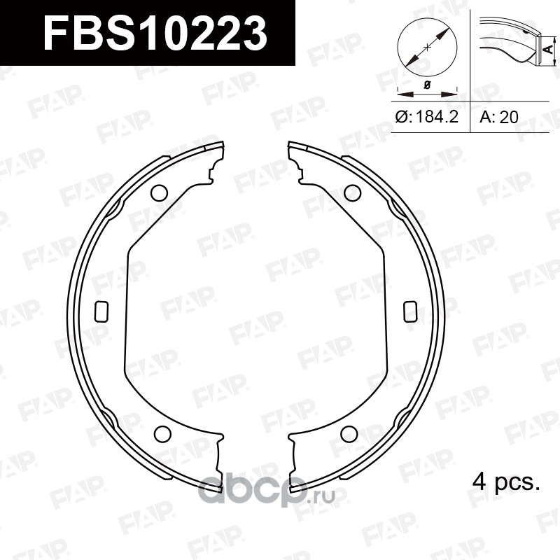 FBS10223 FAP Колодки барабанные задние