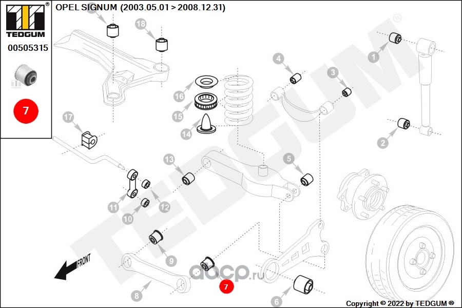 00505315 TEDGUM Сайлентблок рычага