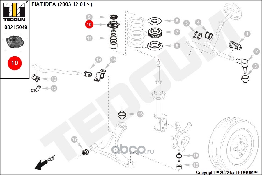 00215049 TEDGUM Опора амортизатора