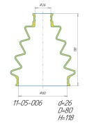 Чехол ПОЛИУРЕТАНОВЫЙ, Пыльник ШРУС НАРУЖНЫЙ VTULKA 1105006