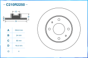 C210R2250 CWORKS Тормозной диск передний