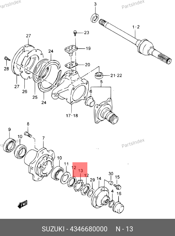 4346680000 SUZUKI КОЛЬЦО СТОПОРНОЕ МЕТАЛЛИЧЕСКОЕ