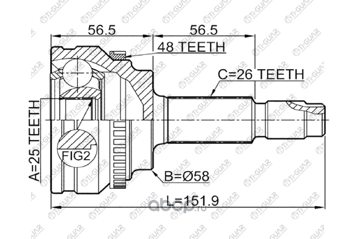 TG9594Z48 TI-GUAR ШРУС