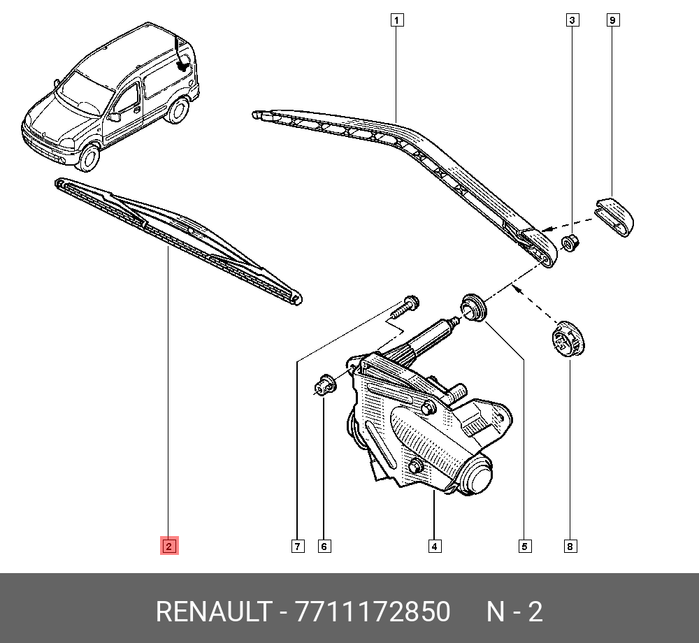 7711172850 RENAULT Щетка стеклоочистителя