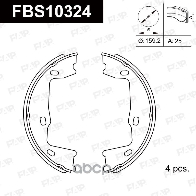 FBS10324 FAP Колодки барабанные ручника