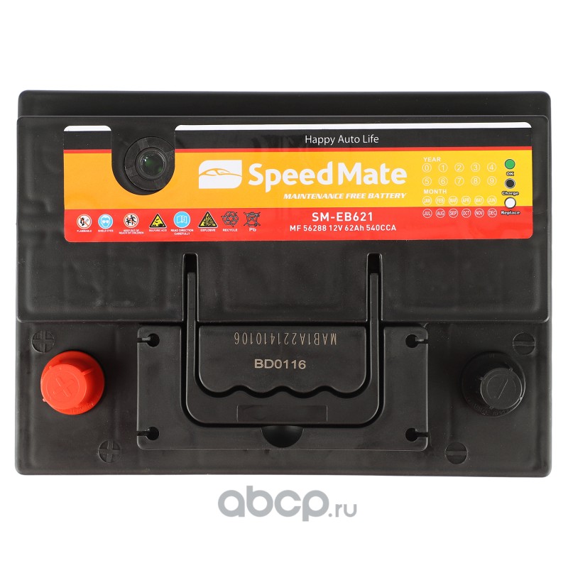 SMEB621 SPEEDMATE Батарея аккумуляторная 62А/ч 540А прямая полярн. стандартные (Европа) клеммы