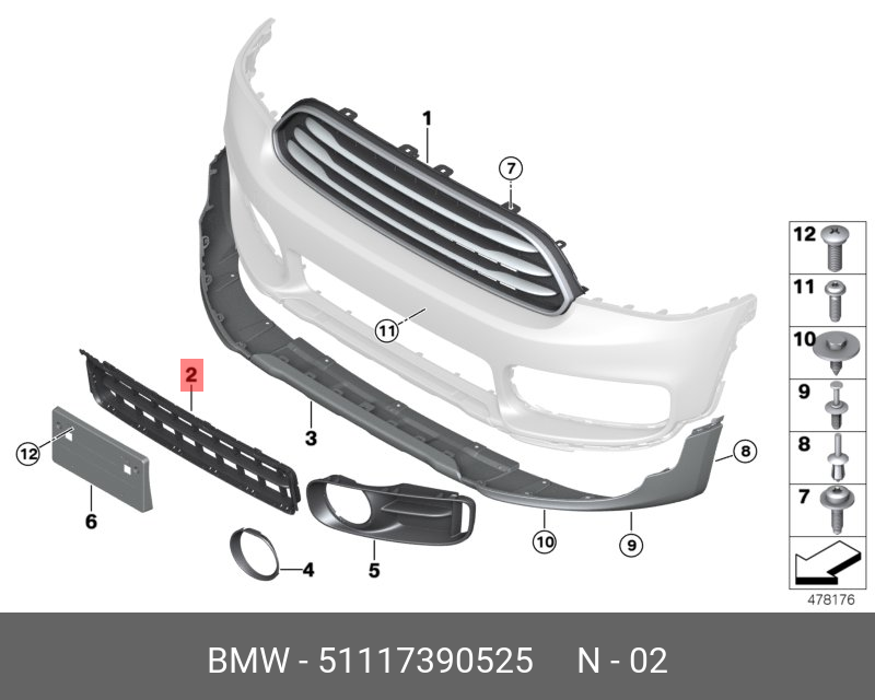 51117390525 BMW Решетка центральная