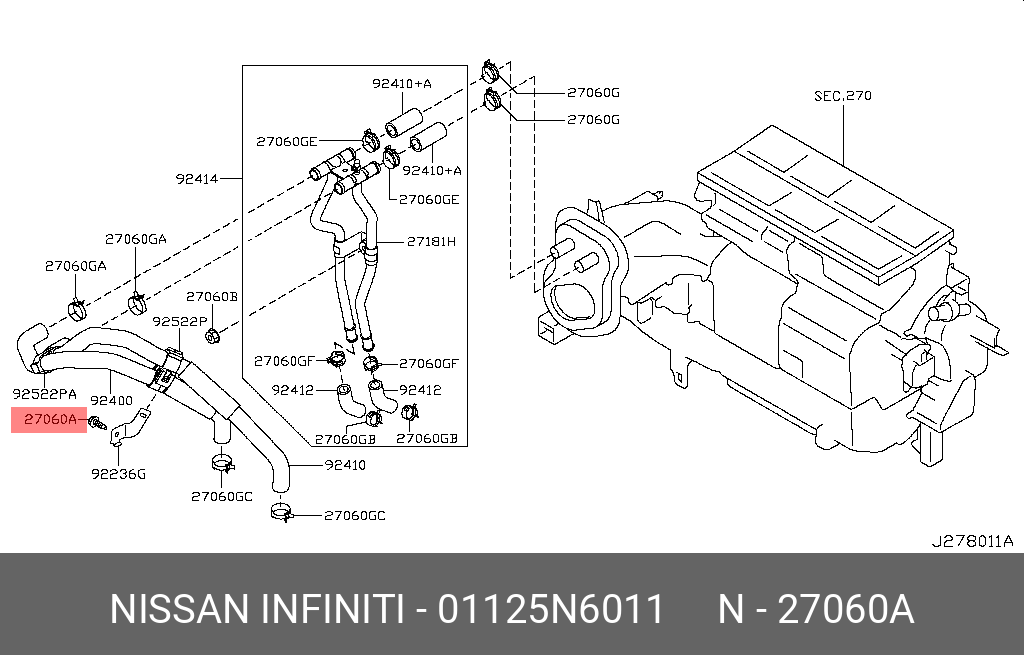 01125N6011 NISSAN БОЛТ С ШЕСТИГРАННОЙ ГОЛОВКОЙ