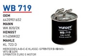 WB719 WUNDER Фильтр топливный MB W169/W245/W164/W221/W639 mot.CDI