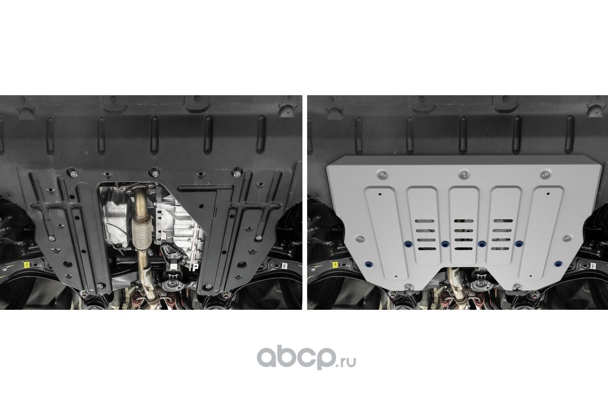33307011 RIVAL Защита картера и КПП, алюминий 3 мм, с крепежом, штампованная