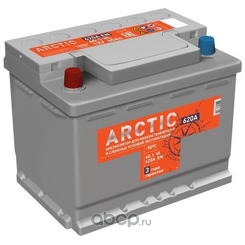 4607008881547 TITAN Батарея аккумуляторная TITAN ARCTIC 60А/ч 620А 12V Прямая полярн. стандартные клеммы