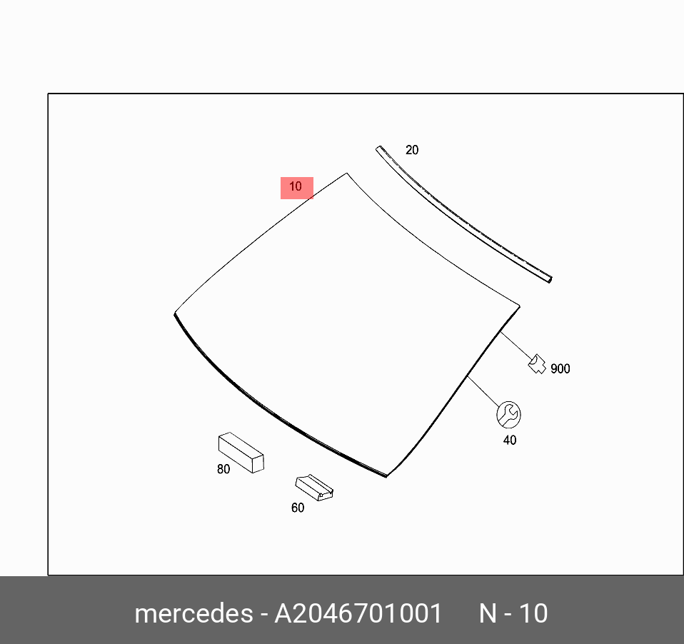 A2046701001 MERCEDES-BENZ СТЕКЛО ВЕТРОВОЕ