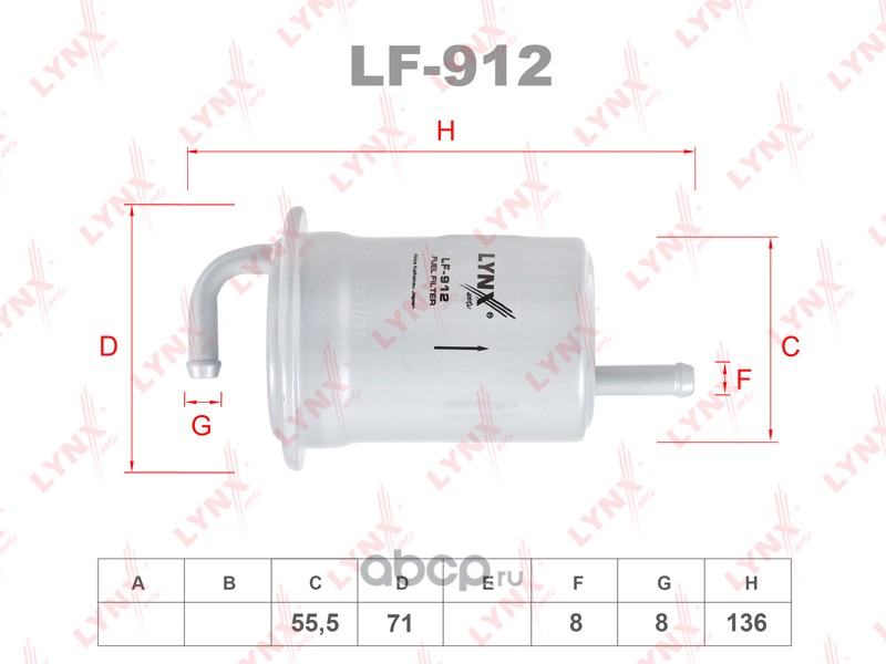 LF912 LYNXAUTO Фильтр топливный