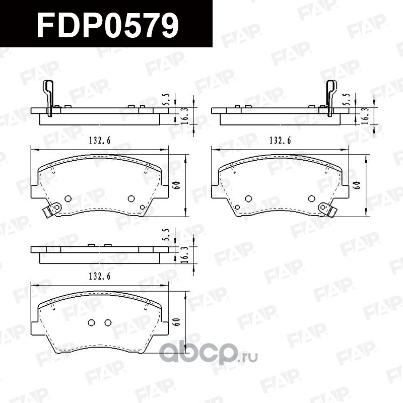 Колодки тормозные передние FAP FDP0579