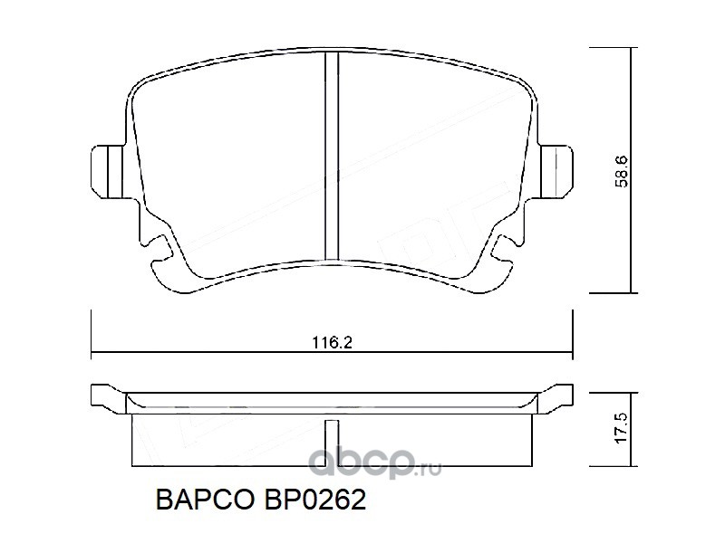 BP0262 BAPCO Колодки тормозные дисковые задние