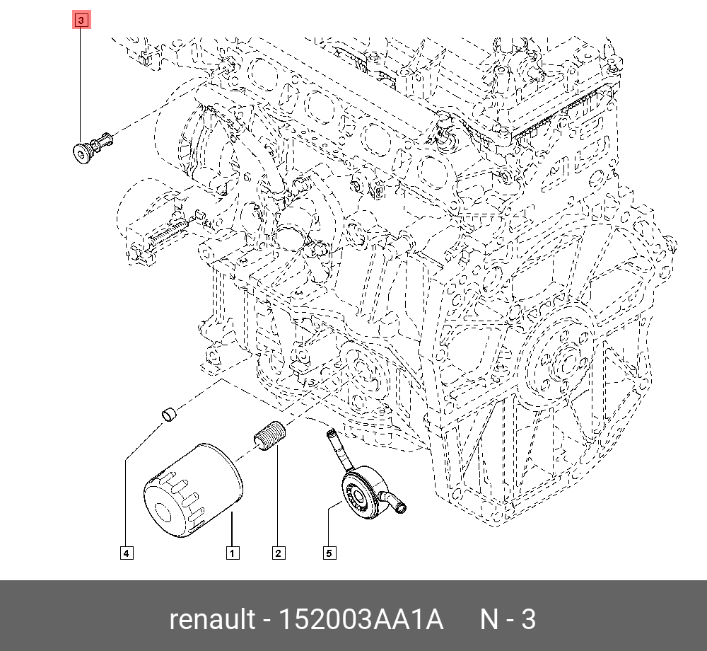 152003AA1A RENAULT Фильтр масляный (внутренний)