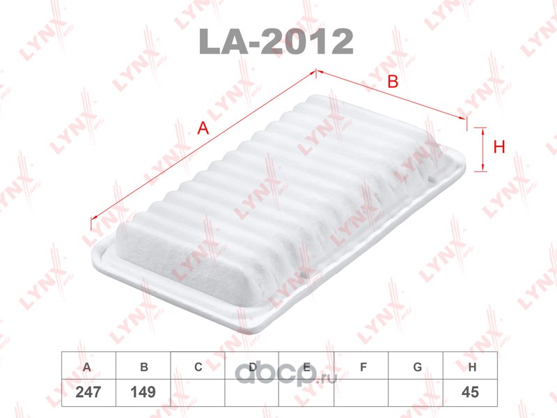 LA2012 LYNXAUTO Фильтр воздушный