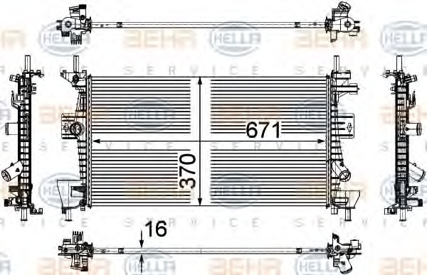 8MK376783601 HELLA Радиатор системы охлаждения